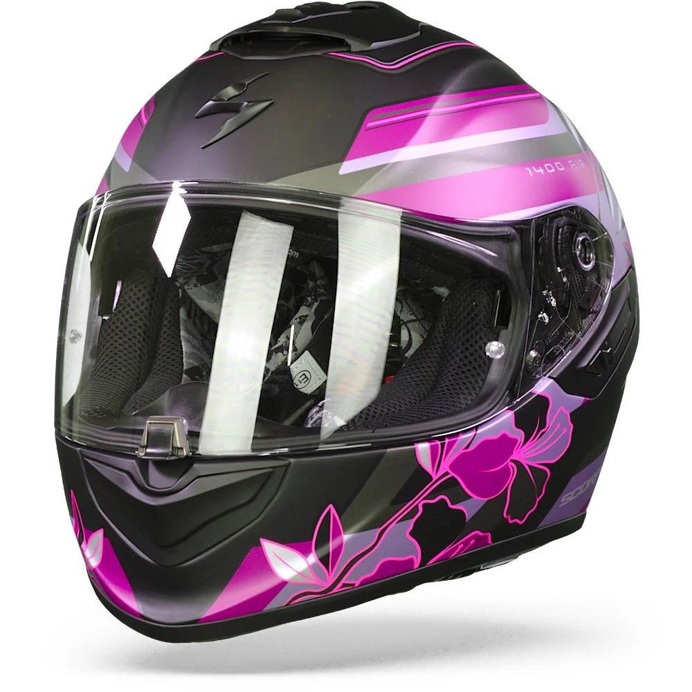 Scorpion EXO-1400 Air Gaia Matt Black-Pink Full Face Helmet