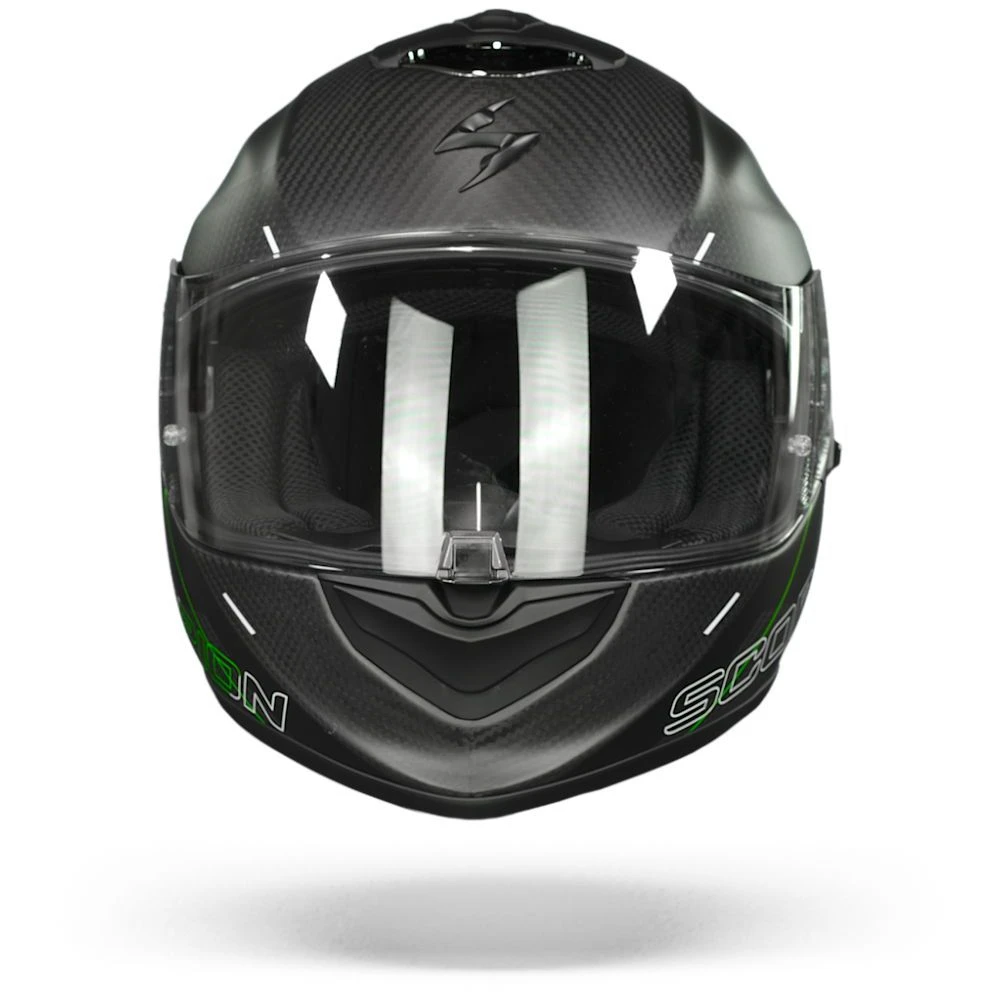 Scorpion EXO-1400 Carbon Air Drik Matt Black-Green Full Face Helmet - Image 2