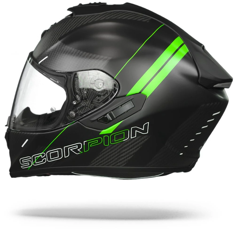 Scorpion EXO-1400 Carbon Air Drik Matt Black-Green Full Face Helmet - Image 6