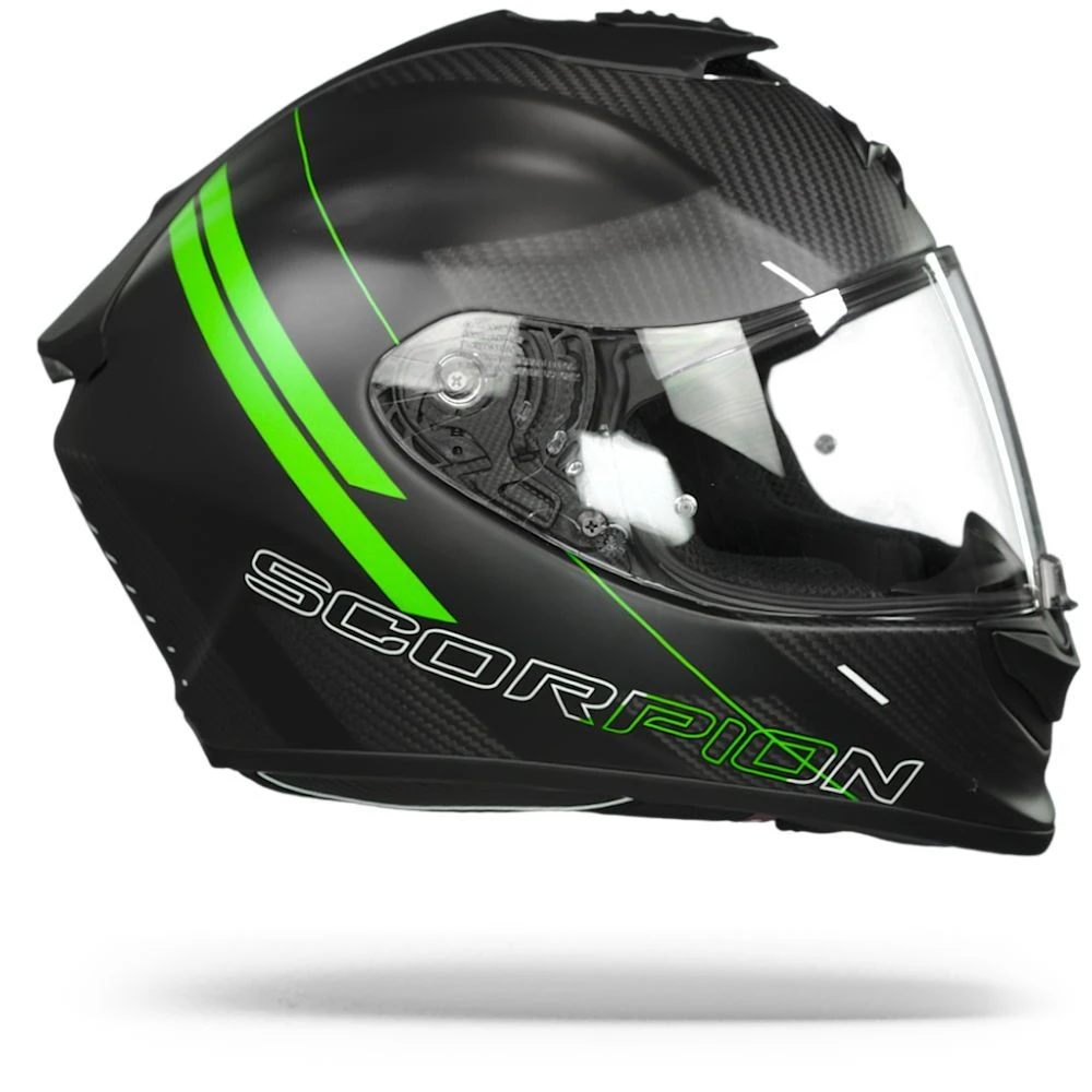 Scorpion EXO-1400 Carbon Air Drik Matt Black-Green Full Face Helmet - Image 4