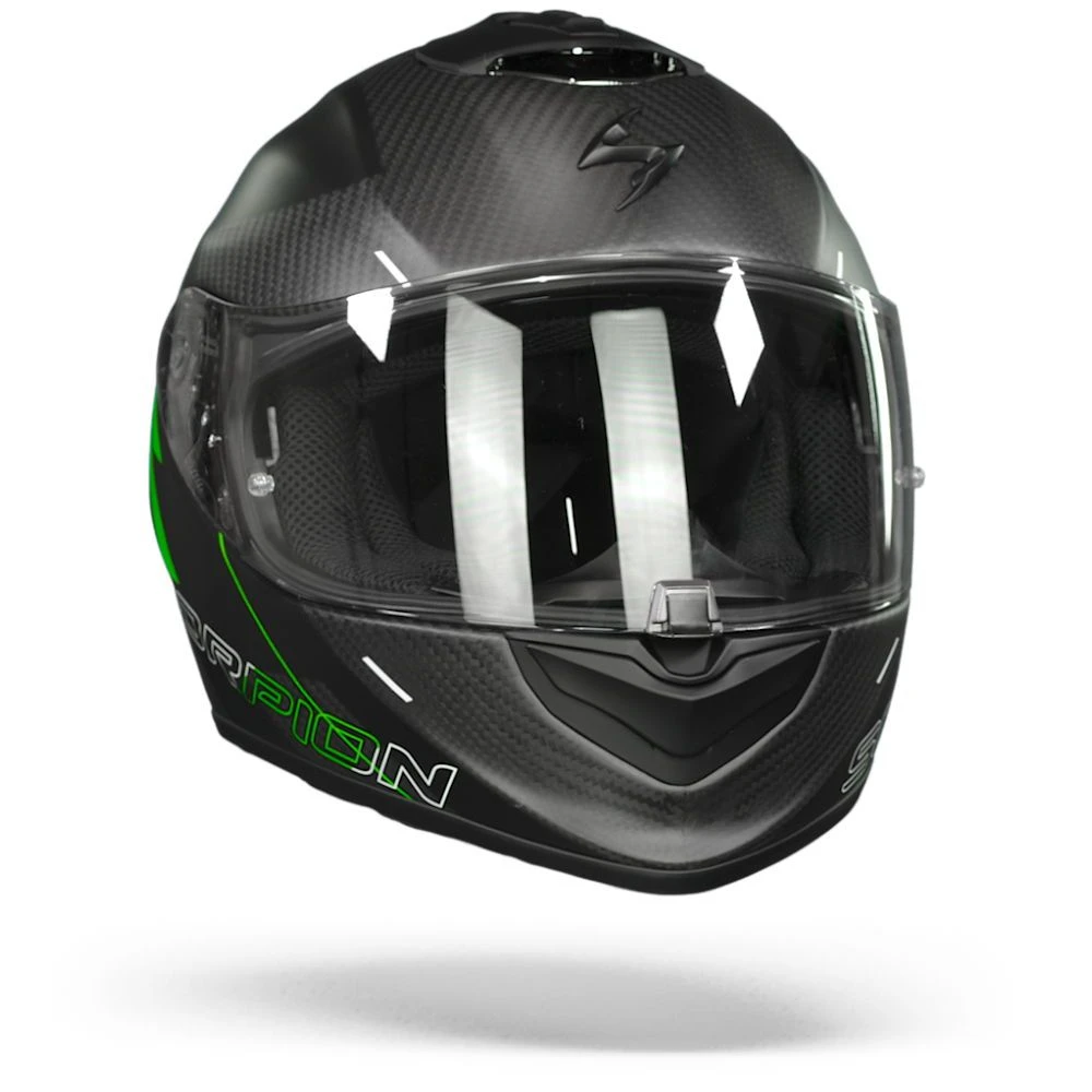Scorpion EXO-1400 Carbon Air Drik Matt Black-Green Full Face Helmet - Image 3
