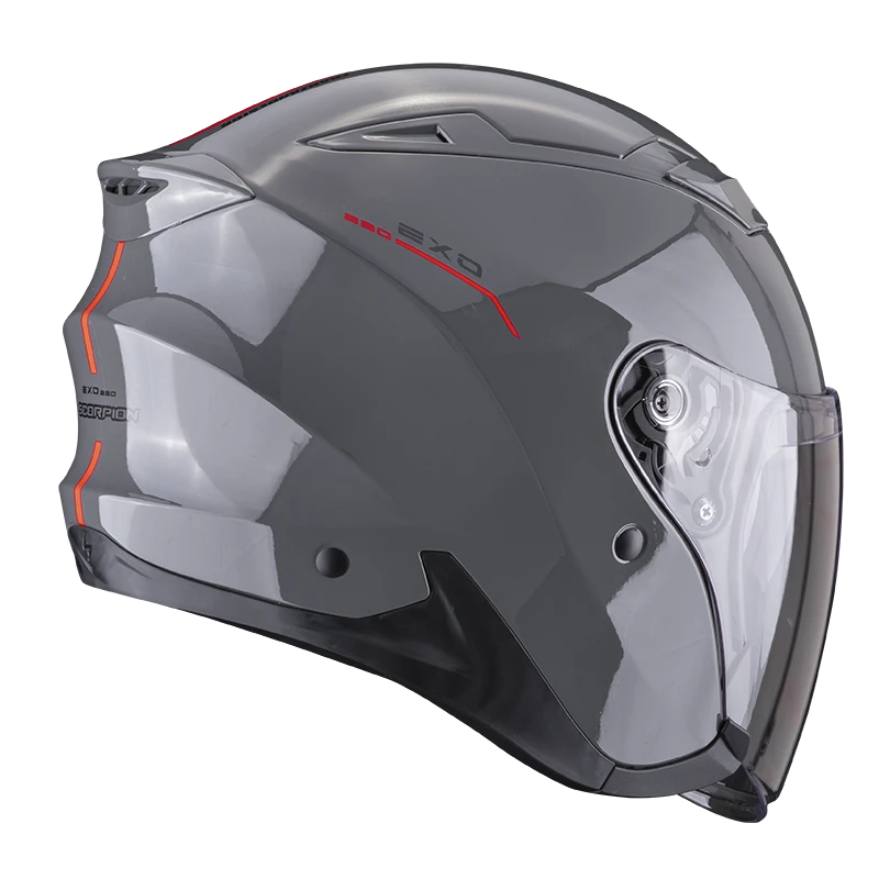 Scorpion EXO-230 SRĀ Cement Grey-Red Jet Helmet - Image 2