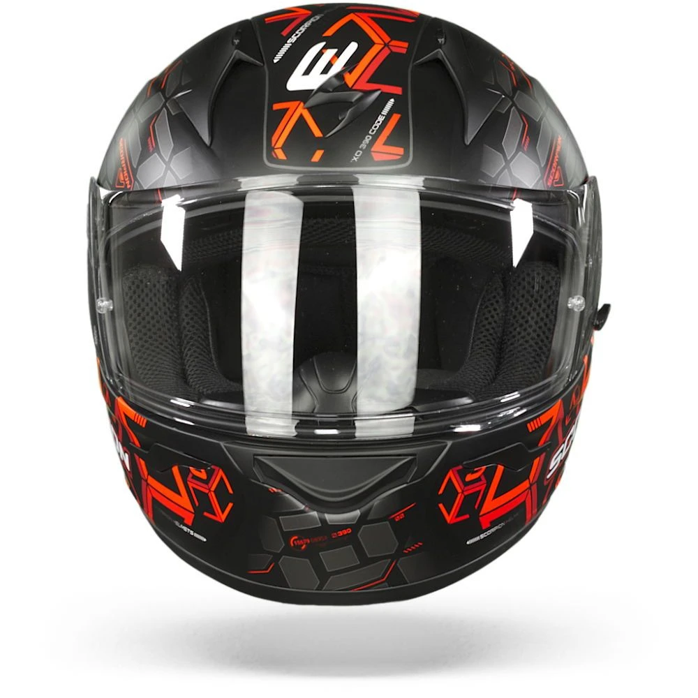 Scorpion EXO-390 Cube Matt Black Red Full Face Helmet - Image 2