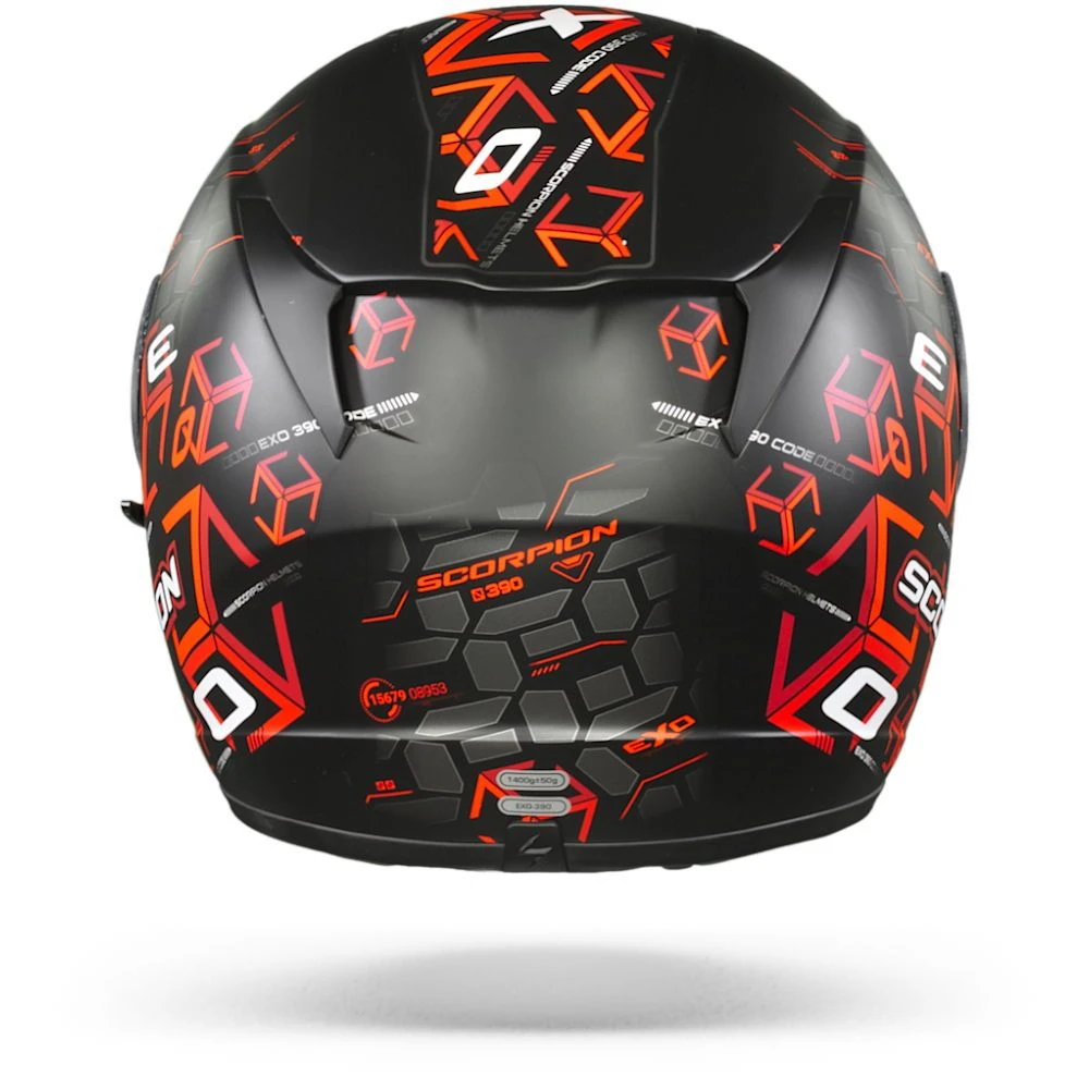 Scorpion EXO-390 Cube Matt Black Red Full Face Helmet - Image 5