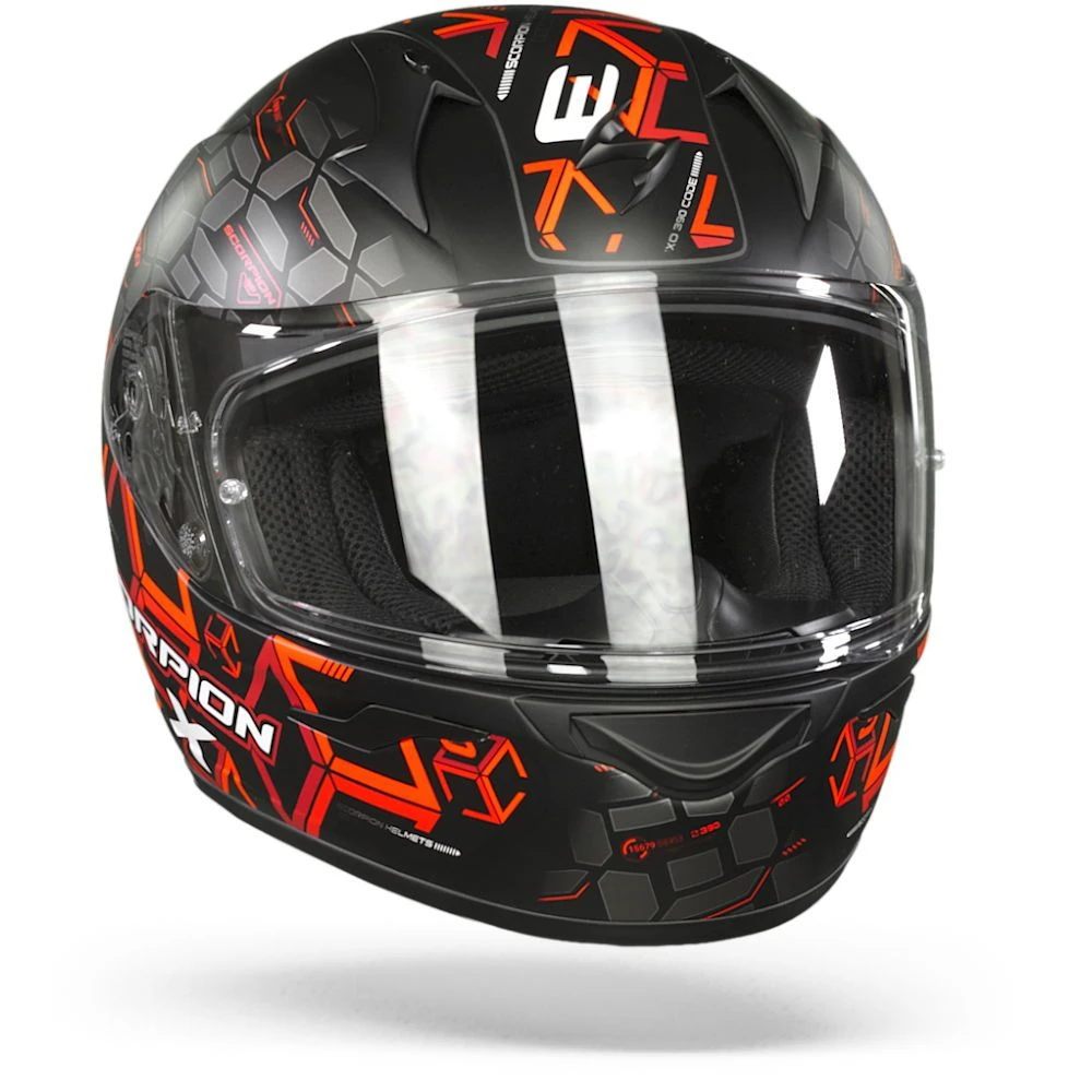 Scorpion EXO-390 Cube Matt Black Red Full Face Helmet - Image 3
