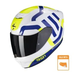 Scorpion Exo-391 Arok White-Blue-Neon Yellow