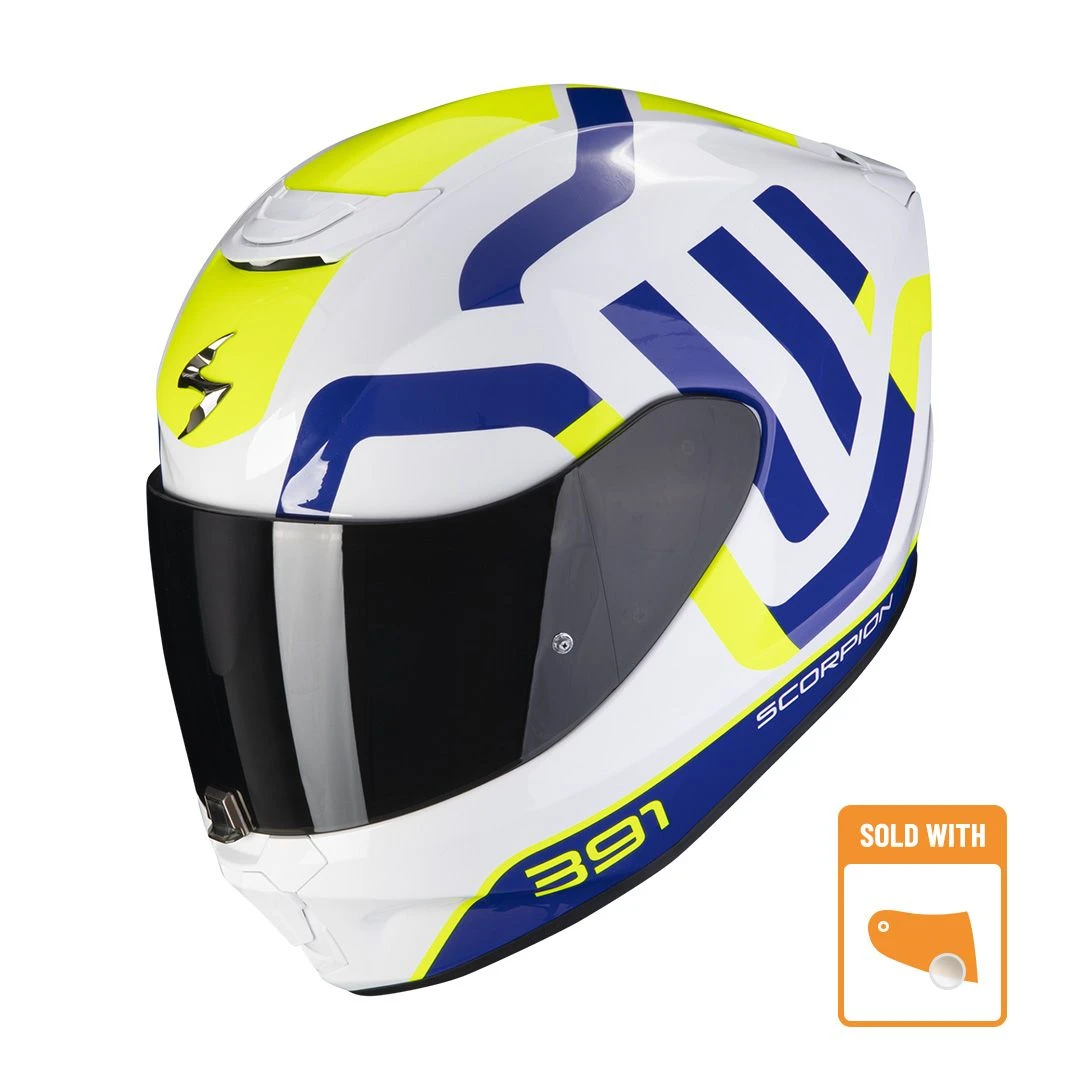 Scorpion Exo-391 Arok White-Blue-Neon Yellow