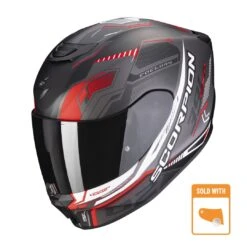 Scorpion Exo-391 Haut Matt Black-Silver-Red