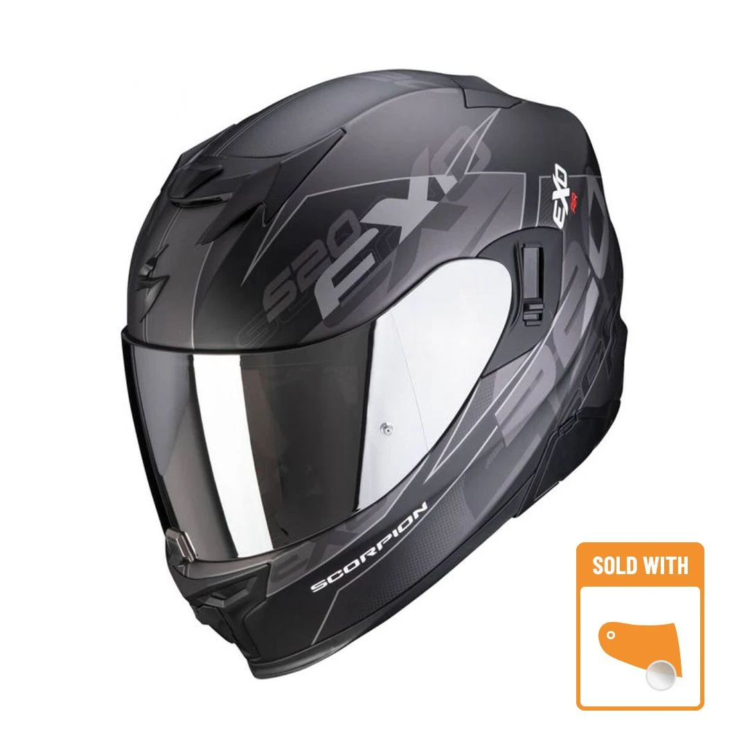 Scorpion EXO-520 Air Cover Matt Black Silver Full Face Helmet