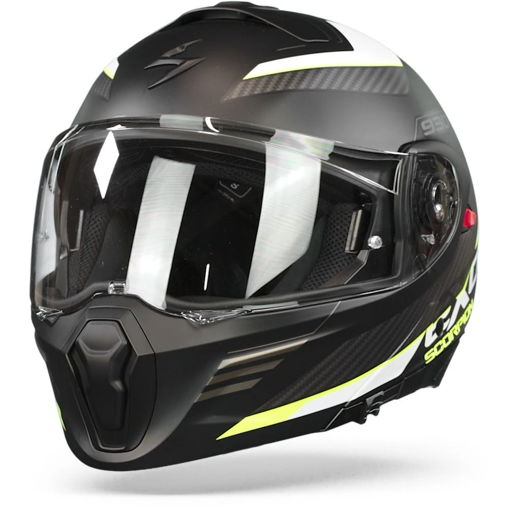 Scorpion EXO-930 Navig Matt Black-Neon Yellow Modular Helmet