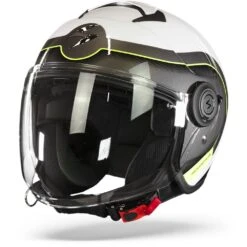 Scorpion EXO-City Roll Pearl White-Neon Yellow Jet Helmet