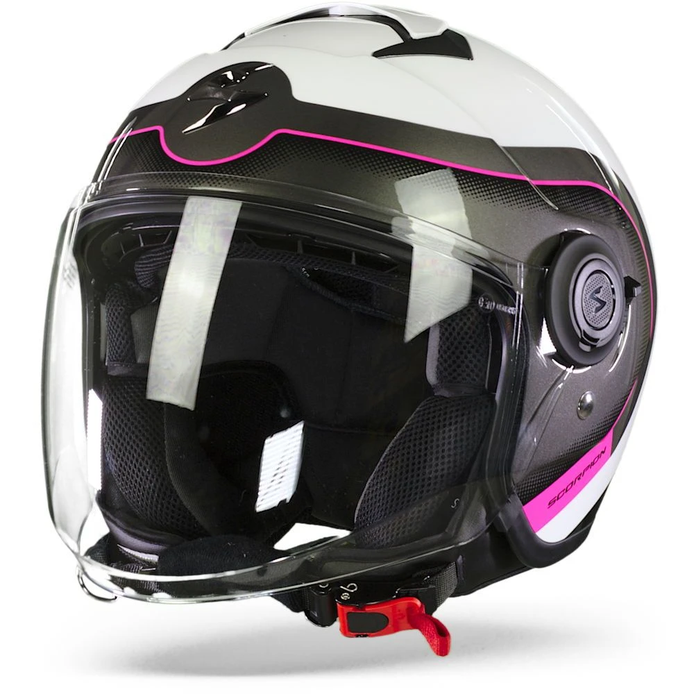 Scorpion EXO-City Roll Pearl White-Pink Jet Helmet