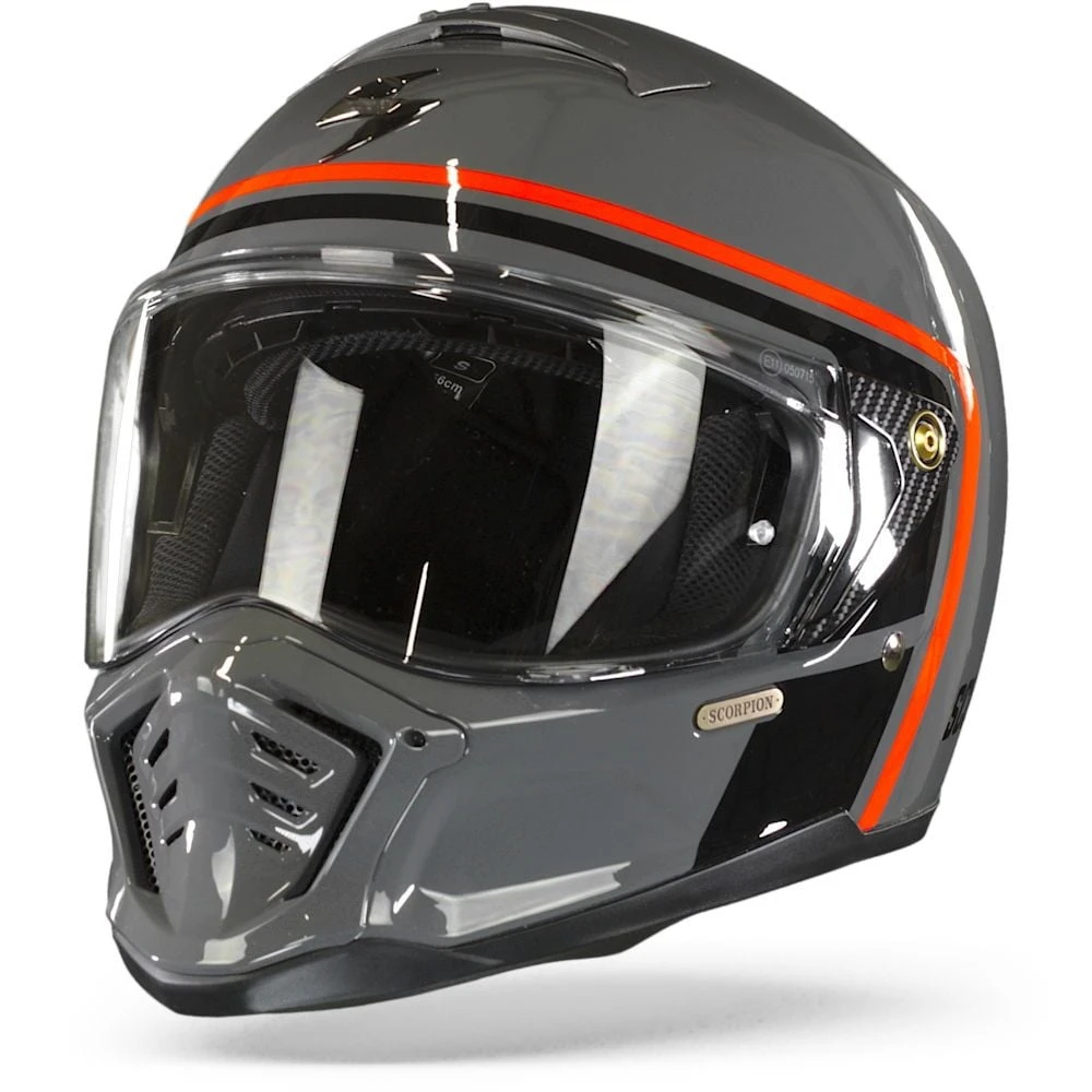 Scorpion EXO-HX1 Nostalgia Cement Grey-Black-Red Full Face Helmet