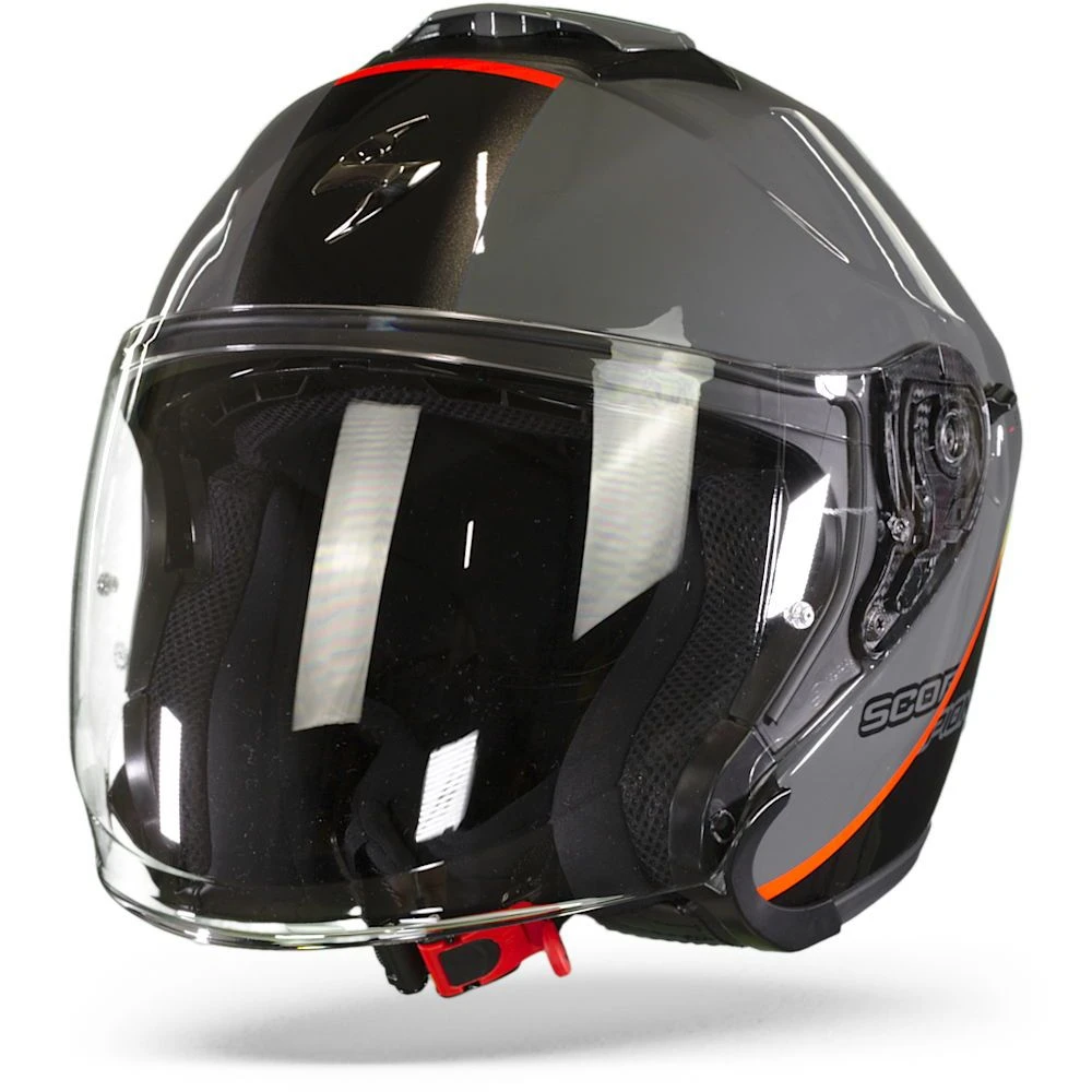 Scorpion EXO-S1 Essence Cement Grey-Black-Red Jet Helmet