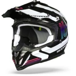 Scorpion VX-16 Air Tub Metal Black-White Offroad Helmet