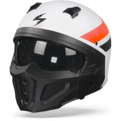 Scorpion Covert-X T-Rust Matt White Red Jet Helmet