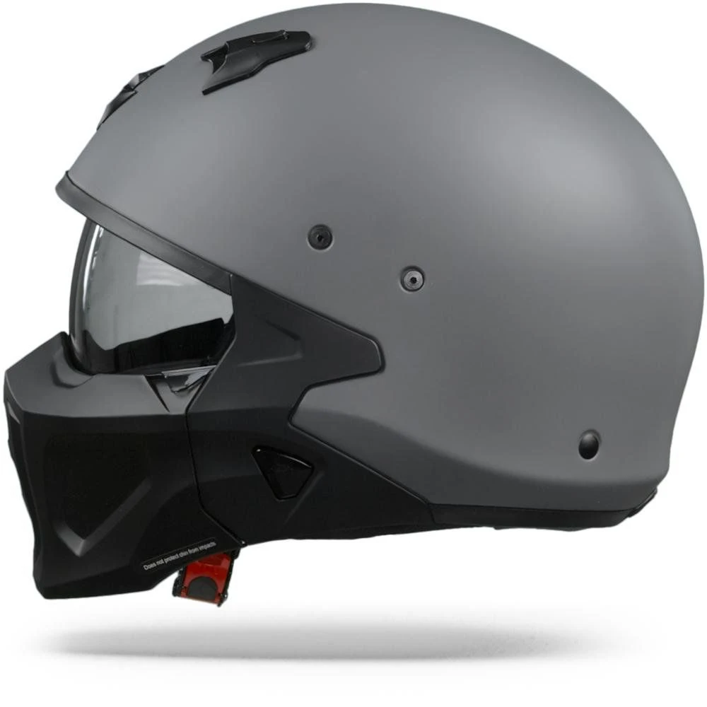 Scorpion Covert-X Solid Cement Grey Matt Jet Helmet - Image 4