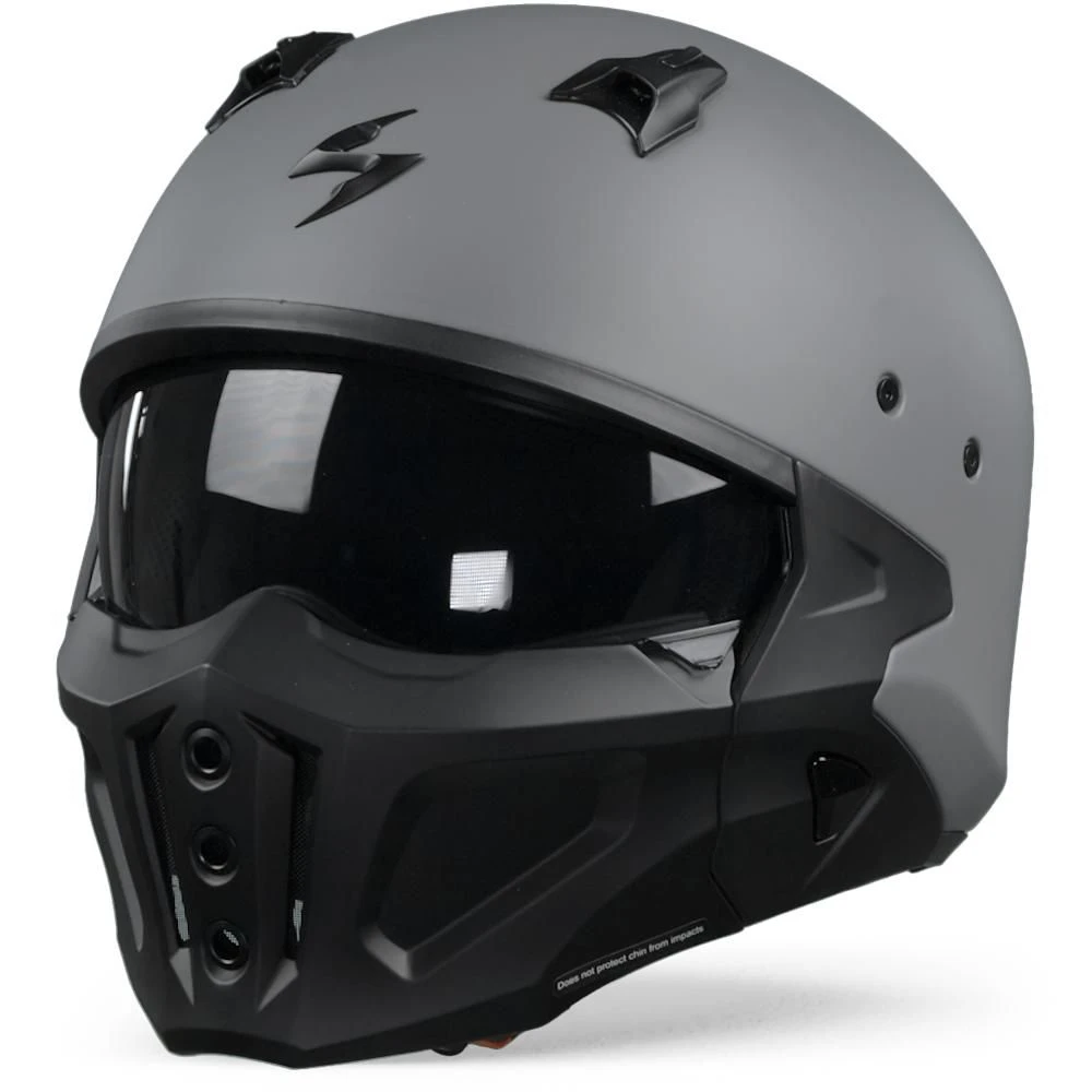 Scorpion Covert-X Solid Cement Grey Matt Jet Helmet - Image 5