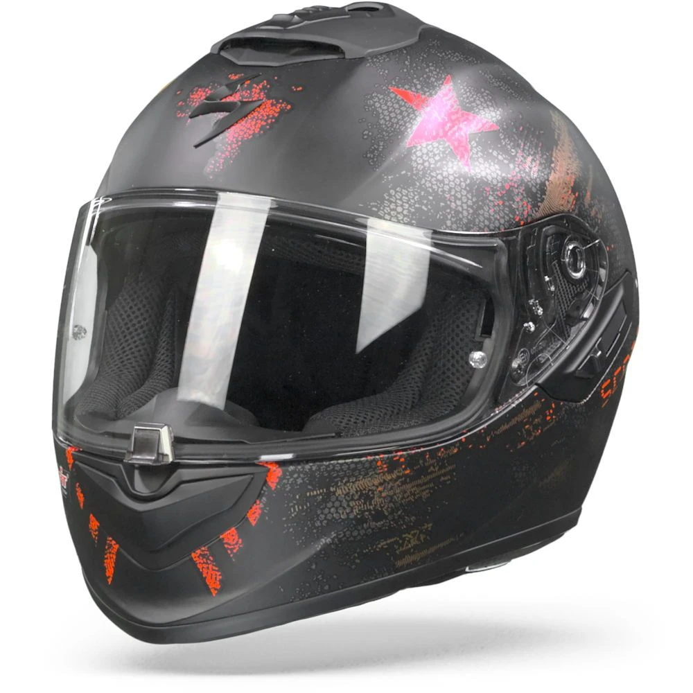 Scorpion EXO-1400 Air Asio Matt Black Red Full Face Helmet