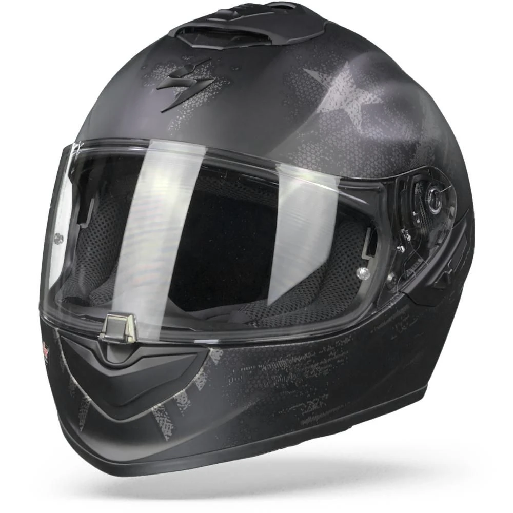 Scorpion EXO-1400 Air Asio Matt Black Silver Full Face Helmet - Image 2