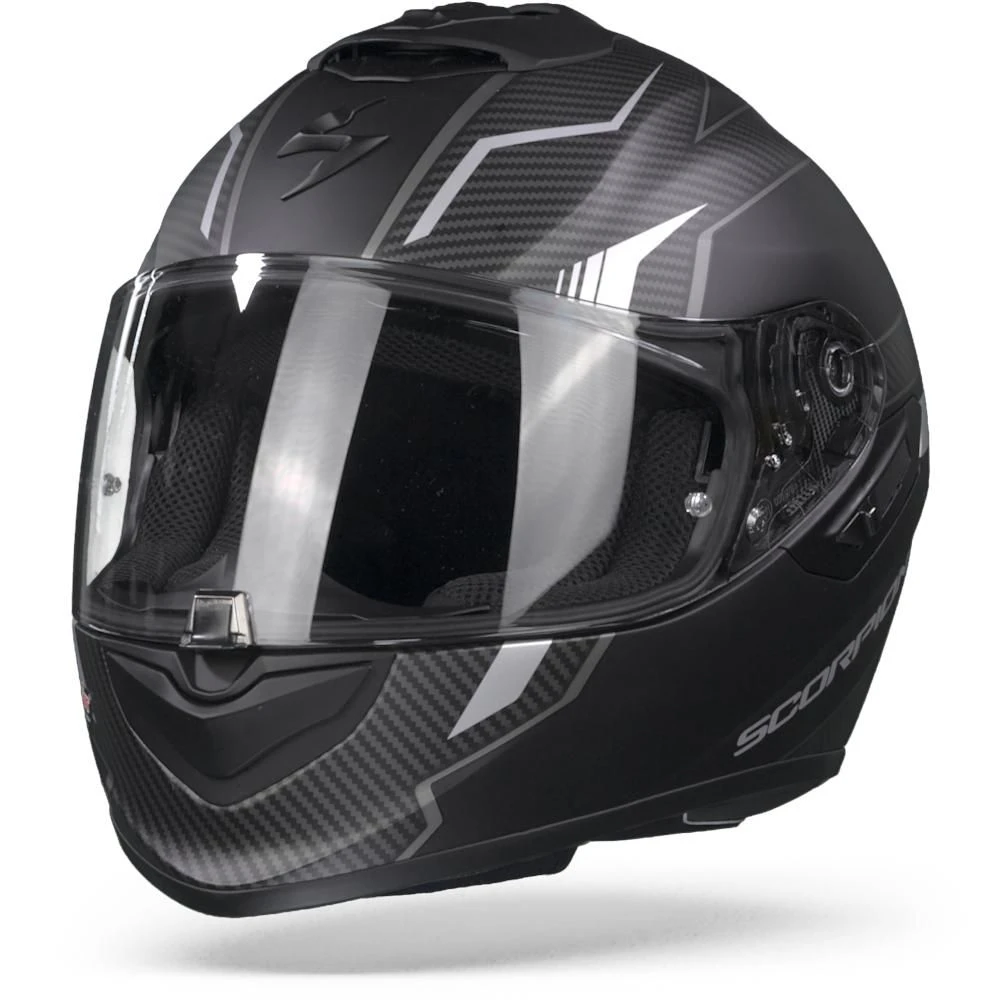Scorpion EXO-1400 Air Fortuna Matt Black Silver Full Face Helmet - Image 2