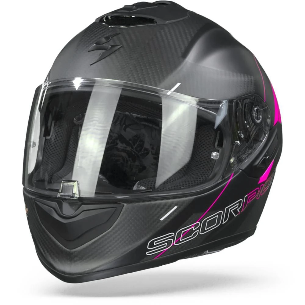 Scorpion EXO-1400 Carbon Air Drik Matt Black Pink Full Face Helmet