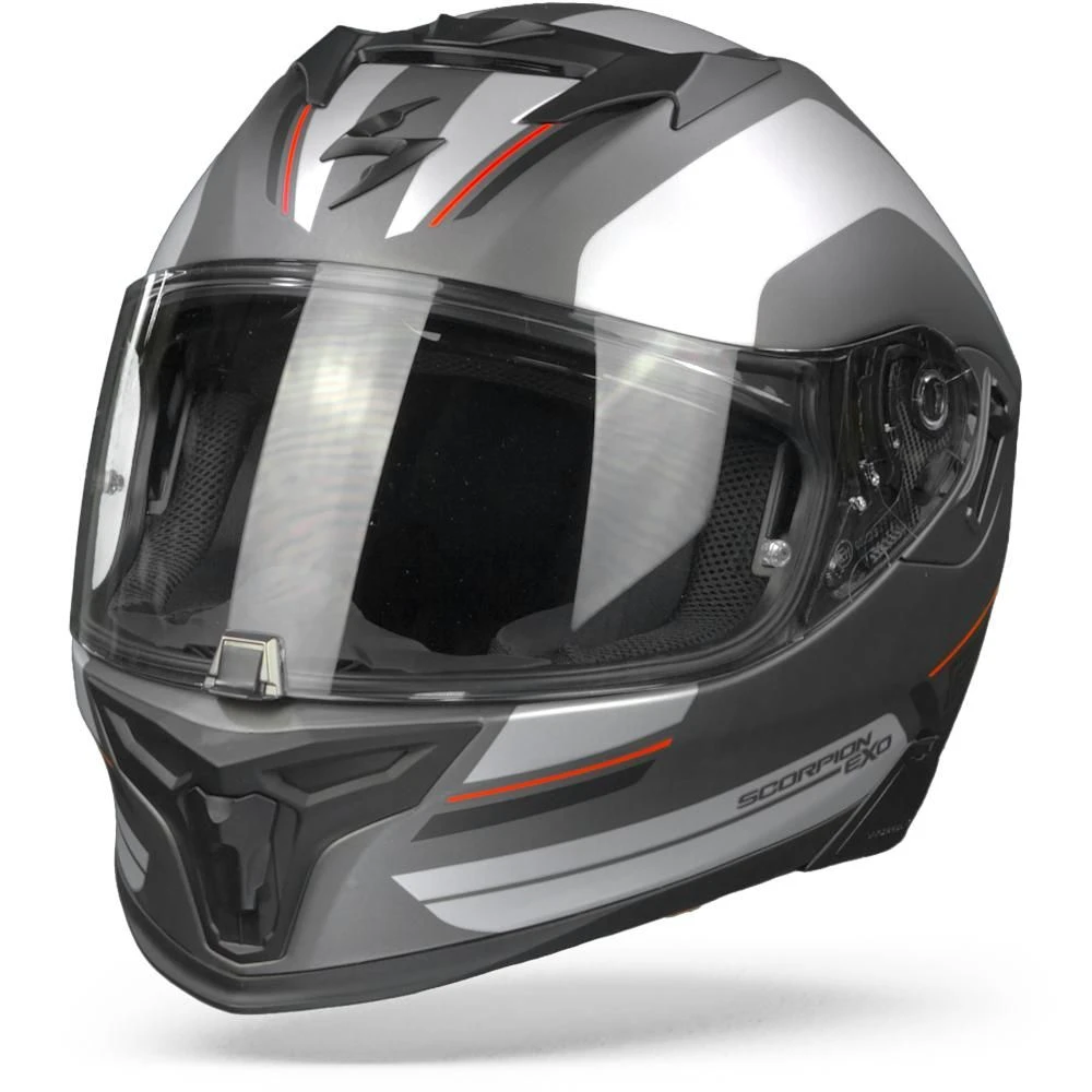 Scorpion EXO-520 Air Lemans Matt Silver Red Full Face Helmet - Image 2