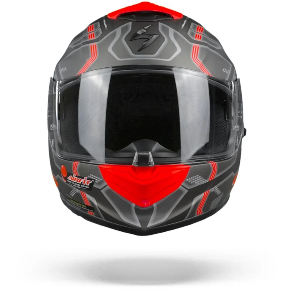 Scorpion EXO-1400 Air Spatium Matt Silver Red Full Face Helmet - Image 2