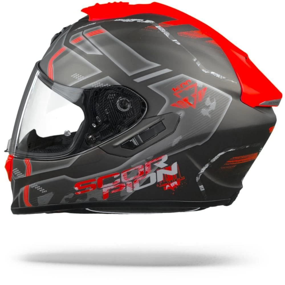 Scorpion EXO-1400 Air Spatium Matt Silver Red Full Face Helmet - Image 6
