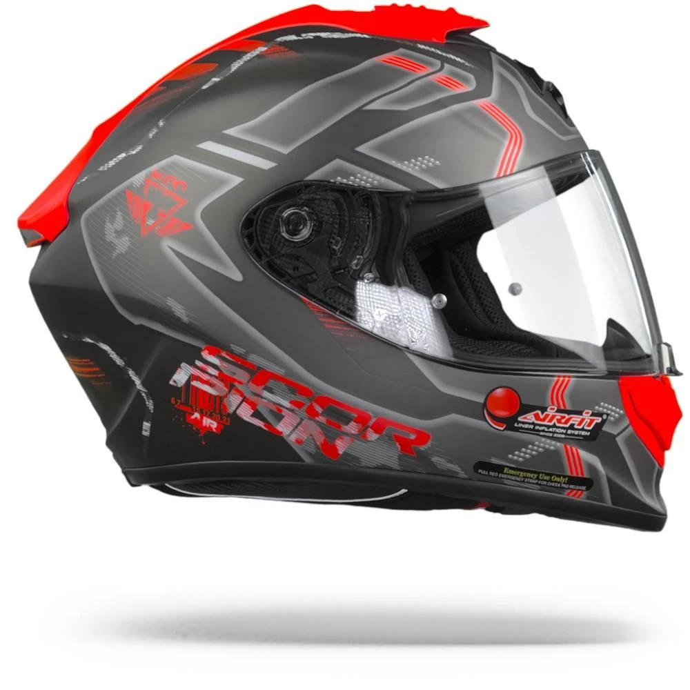 Scorpion EXO-1400 Air Spatium Matt Silver Red Full Face Helmet - Image 4