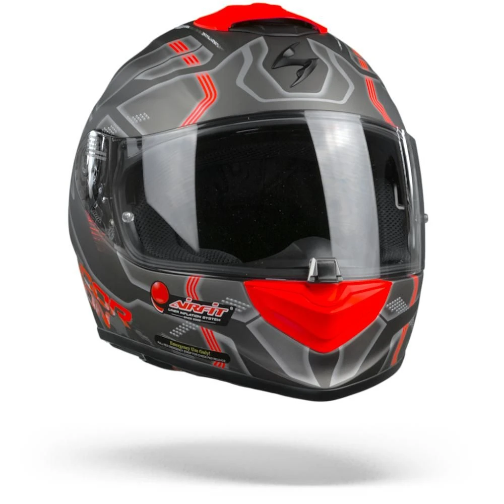 Scorpion EXO-1400 Air Spatium Matt Silver Red Full Face Helmet - Image 3